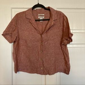 Rachel Zoe pink linen shirt